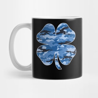 Blue Camouflage Irish Shamrock Lucky Four-leaf Clover St Patrick's Day Mug